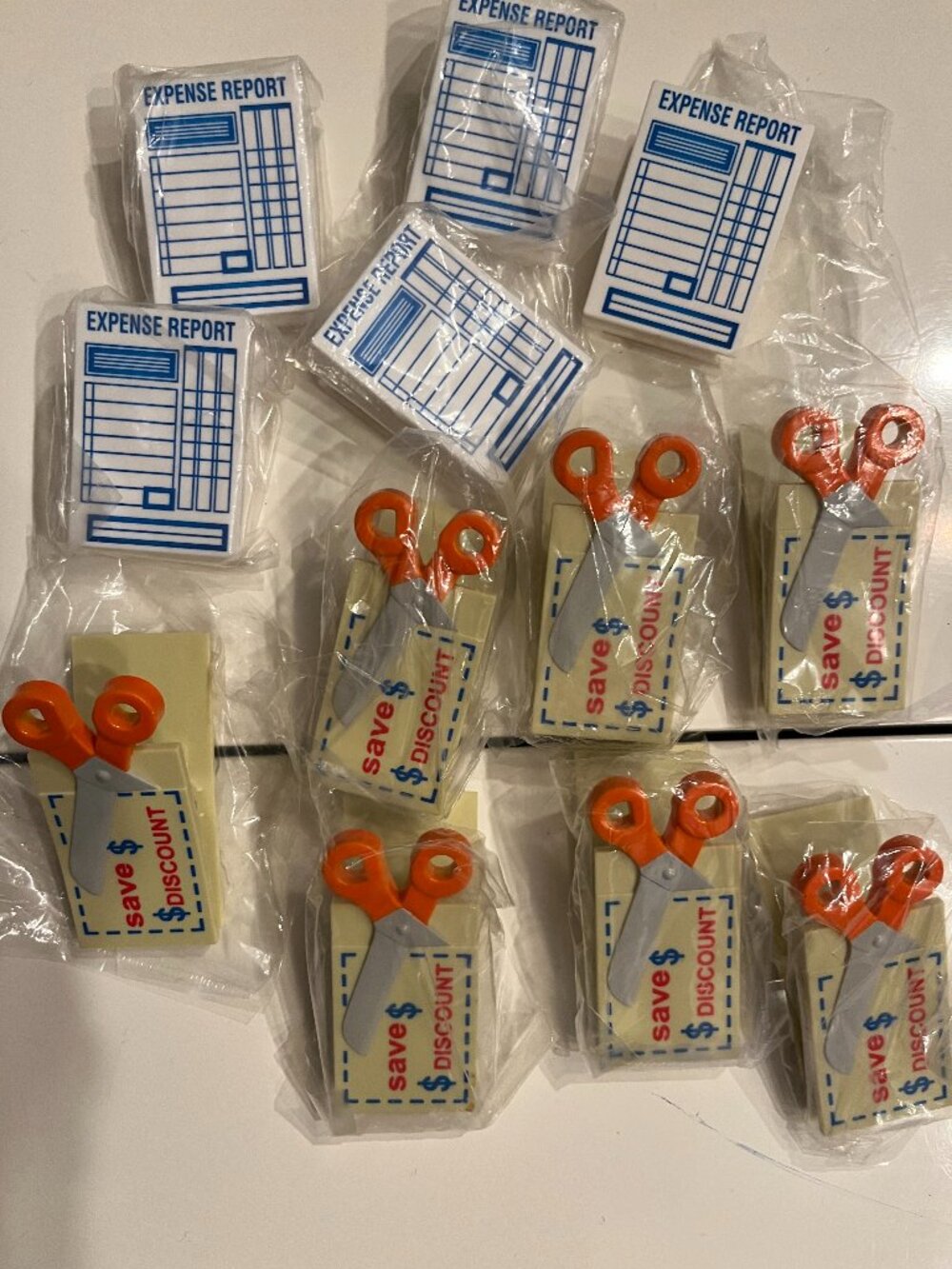 Novelty Magnetic Memo Clips Expense Report & Discount Scissors (Lot of 12)
